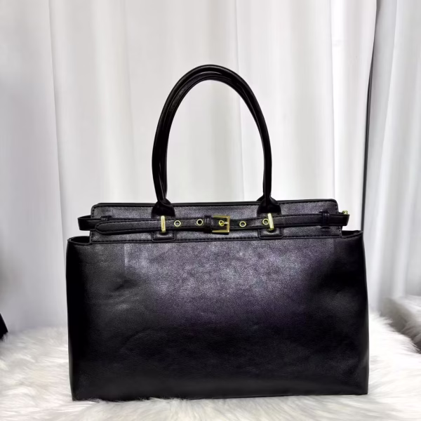 Bag 1 Custom Made Large-Capacity Computer Bags Fashionable Retro Popular Leather Bag Mature British-Style Handbag for Women Black