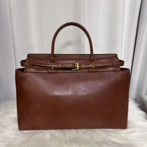 Women’s Retro PU Leather Large-Capacity Computer Bag – British-Style Fashion Handbag