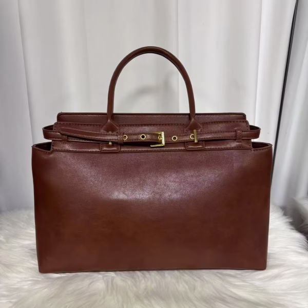 Bag 2 Custom Made Large-Capacity Computer Bags Fashionable Retro Popular Leather Bag Mature British-Style Handbag for Women Black