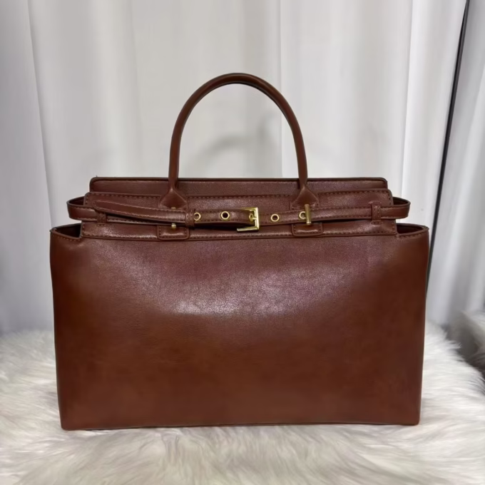 Women’s Retro PU Leather Large-Capacity Computer Bag – British-Style Fashion Handbag