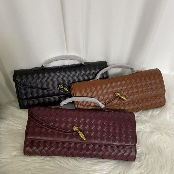 Hot-selling Handmade Woven Soft Leather Bag Wholesales Clutch Women Handbags Pu Leather Luxury Purse Fashion Bags for Girls