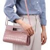 New Fashion Large Capacity Handbag Women Crocodile Shoulder Bag Crossbody Luxury Women's Bag, Black