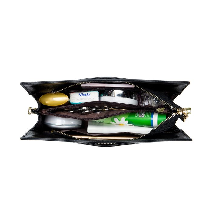 New Fashion Large Capacity Handbag Women Crocodile Shoulder Bag Crossbody Luxury Women's Bag, Black