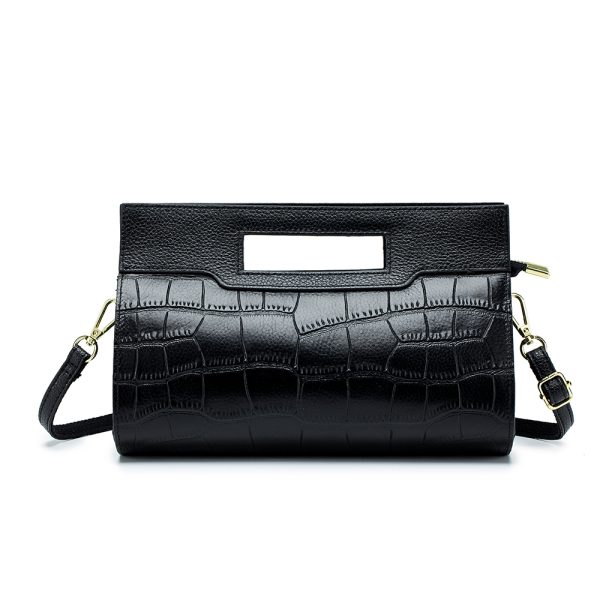 bag d New Fashion Large Capacity Handbag Women Crocodile Shoulder Bag Crossbody Luxury Women's Bag, Black