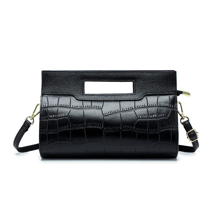 New Fashion Large Capacity Handbag Women Crocodile Shoulder Bag Crossbody Luxury Women's Bag, Black
