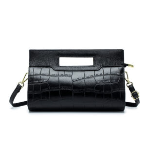 New Fashion Large Capacity Handbag Women Crocodile Shoulder Bag Crossbody Luxury Women's Bag, Black