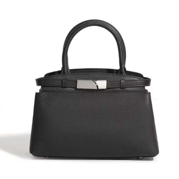 3159 Women’s Genuine Leather Shoulder & Crossbody Bag – Large Capacity Square Handbag Black