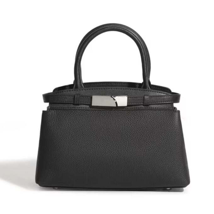 Women’s Genuine Leather Shoulder & Crossbody Bag – Large Capacity Square Handbag - Black