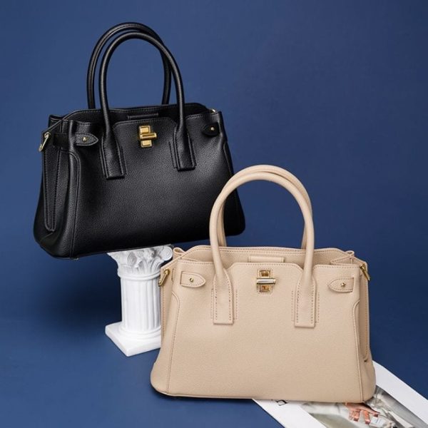 5 Women’s PU Leather Shoulder & Crossbody Bag – Luxury Casual Sling Handbag - Black