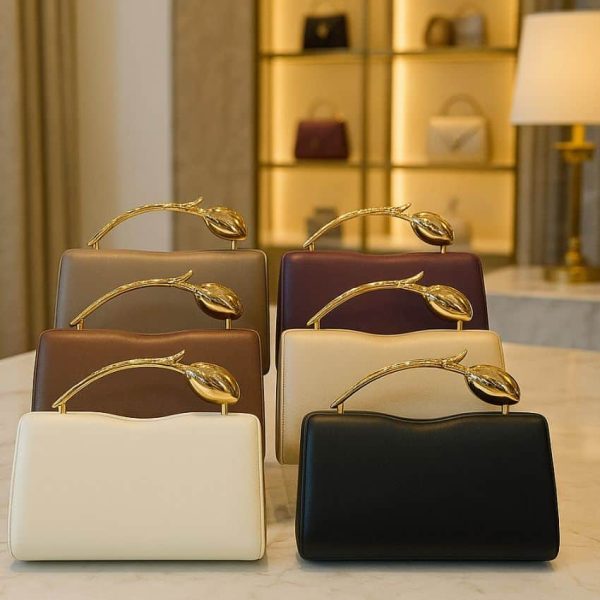 Women’s PU Leather Crystal Clutch Bag with Chain Strap – Luxury Wedding & Party Evening Handbag