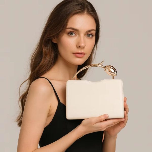 Women’s PU Leather Crystal Clutch Bag with Chain Strap – Luxury Wedding & Party Evening Handbag