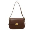 Women’s Vegan Leather Crossbody Bag – Drawstring Sling Handbag Coffee Brown