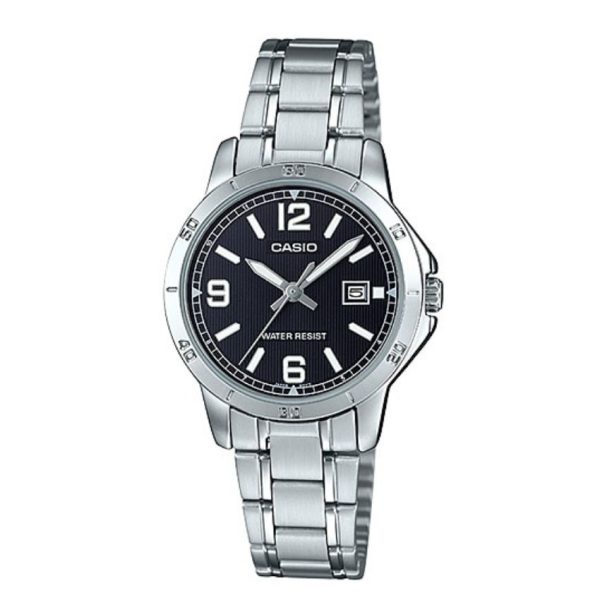 Casio LTP-V004D-1B2UDF Women’s Black Dial Silver Bracelet Small Watch