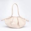 Women’s White Soft PU Leather Slouchy Shoulder Bag – Minimalist Large Capacity Handbag Bag