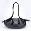 Women’s Black Soft PU Leather Slouchy Shoulder Bag – Minimalist Large Capacity Handbag Bag