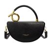 Luxury High-End Women's Saddle Shoulder Bag Handheld Single PU Bag - Black