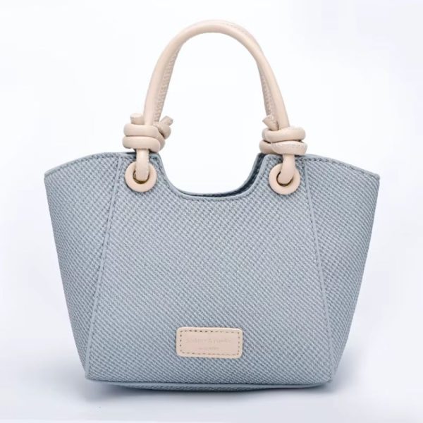 Women’s Blue PU Leather Bucket Crossbody Shoulder Bag – Waterproof Casual Handbag Bag