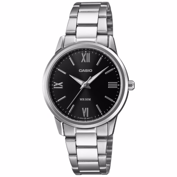 LTP-1303DD-1AVDF Casio LTP-1303DD-1AVDF Women’s Black Roman-Numeral Stainless Steel Watch