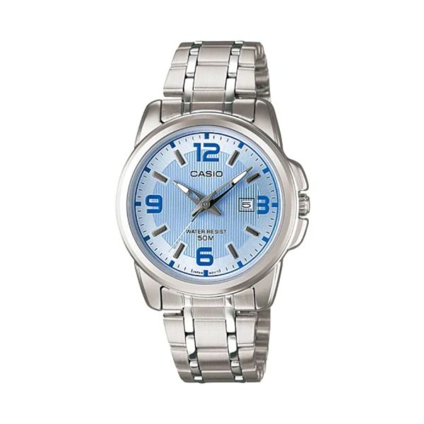 LTP-1314D-2AVDF (1) Casio LTP‑1314D‑2AVDF Women’s Classic Blue Dial Polished Steel Watch
