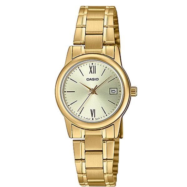 Casio LTP-V002G-9B3UDF Women’s Gold Bracelet Small Watch