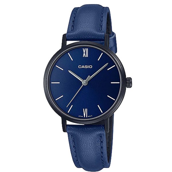 Casio LTP-VT02BL-2AUDF Women’s Blue Dial, Leather Small Analog Watch