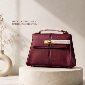 Minimalist All-Season Utility Shoulder PU Bag - Burgundy